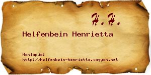 Helfenbein Henrietta névjegykártya